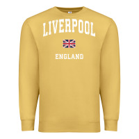 Antique Gold Liverpool England Vintage Athletic Sports Design Premium Sweatshirt - longCreatives