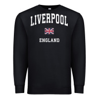 Black Liverpool England Vintage Athletic Sports Design Premium Sweatshirt - longCreatives