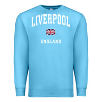Ocean Blue Liverpool England Vintage Athletic Sports Design Premium Sweatshirt - longCreatives