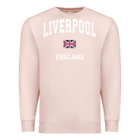 Pale Pink Liverpool England Vintage Athletic Sports Design Premium Sweatshirt - longCreatives