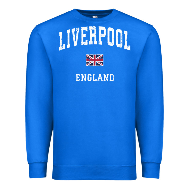 Liverpool England Vintage Athletic Sports Design Premium Sweatshirt by longCreatives | Teevron