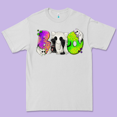 Boo Ghost Cat Premium Tee Designed By Texasbilliewilder