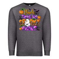 Charcoal Heather thick thighs spooky vibes Premium Sweatshirt - AdoDesignShop