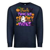 Navy thick thighs spooky vibes Premium Sweatshirt - AdoDesignShop