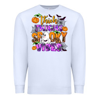 White thick thighs spooky vibes Premium Sweatshirt - AdoDesignShop