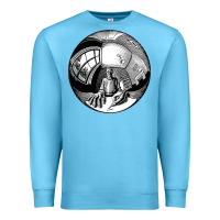 Ocean Blue M.C. Escher Spherical Self Portrait Premium Sweatshirt - longCreatives