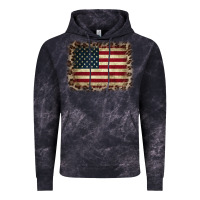 Cloud Black America Flag and Leopard Vintage Hoodie - CowCowDesign