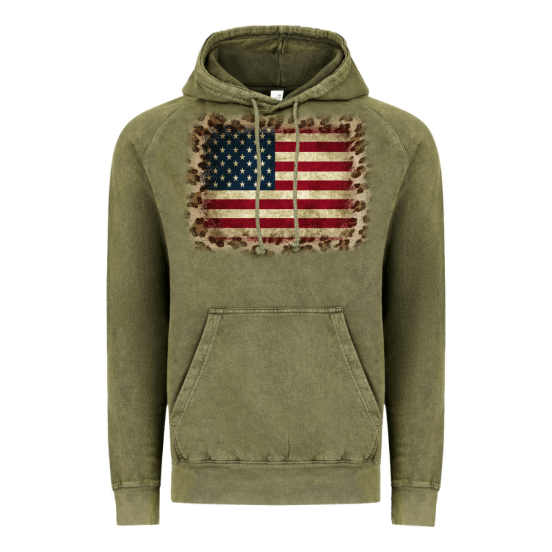 America Flag And Leopard Vintage Hoodie by CowCowDesign | Teevron