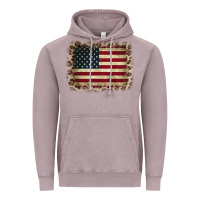 Vintage Zinc America Flag and Leopard Vintage Hoodie - CowCowDesign