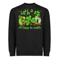Black with god all things are possible Heavyweight Sweatshirt - Artiststas