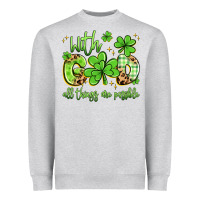 Heather Grey with god all things are possible Heavyweight Sweatshirt - Artiststas