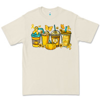 Bone Childhood Cancer coffee cups yellow ribbon Premium Tee - NancyCooperArtShop