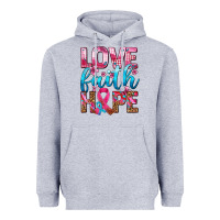 Heather Grey love faith hope with cancer ribbon  ado Heavyweight Hoodie - AdoDesignShop