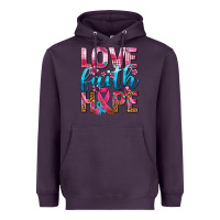 Plum love faith hope with cancer ribbon  ado Heavyweight Hoodie - AdoDesignShop