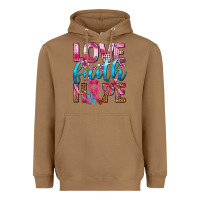 Toasted Coconut love faith hope with cancer ribbon  ado Heavyweight Hoodie - AdoDesignShop