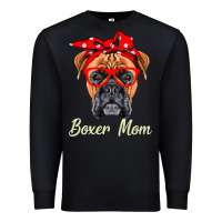 Black Boxer Mom Dogs  Mothers Day Dog Lovers Gifts For Women Premium Sweatshirt - longCreatives