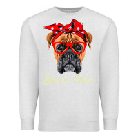 Oatmeal Heather Boxer Mom Dogs  Mothers Day Dog Lovers Gifts For Women Premium Sweatshirt - longCreatives