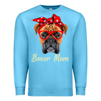 Ocean Blue Boxer Mom Dogs  Mothers Day Dog Lovers Gifts For Women Premium Sweatshirt - longCreatives