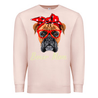 Pale Pink Boxer Mom Dogs  Mothers Day Dog Lovers Gifts For Women Premium Sweatshirt - longCreatives