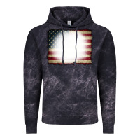 Cloud Black American Flag Bleach Effect Vintage Hoodie - CowCowDesign
