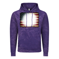 Cloud Purple American Flag Bleach Effect Vintage Hoodie - CowCowDesign