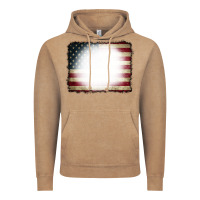 Vintage Coffee American Flag Bleach Effect Vintage Hoodie - CowCowDesign