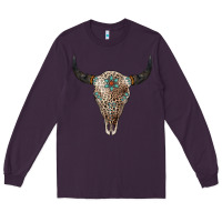 Plum Leopard Bull Skull Long Sleeve Tee - Jasminsmagicworld