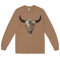 Leopard Bull Skull Long Sleeve Tee | Teevron