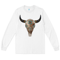 White Leopard Bull Skull Long Sleeve Tee - Jasminsmagicworld