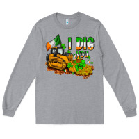 Heather Grey I dig you St. Patrick's Long Sleeve Tee - OliviaCreatesArt