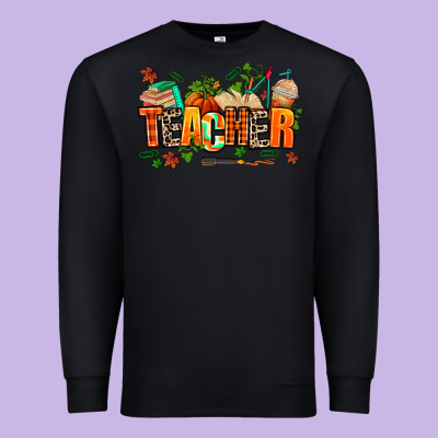 Fall Teacher Premium Sweatshirt Designed By Adodesignshop