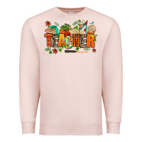 Pale Pink fall teacher Premium Sweatshirt - AdoDesignShop