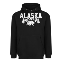 Black Alaska Mountains Forest Hunting Usa Heavyweight Hoodie - longCreatives