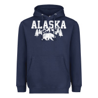 Navy Alaska Mountains Forest Hunting Usa Heavyweight Hoodie - longCreatives