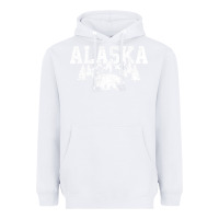 White Alaska Mountains Forest Hunting Usa Heavyweight Hoodie - longCreatives