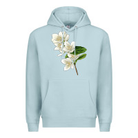 Blue Mist Mock Oranges Illustrations Premium Hoodie - LillyAllenDesigns
