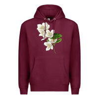 Burgundy Mock Oranges Illustrations Premium Hoodie - LillyAllenDesigns
