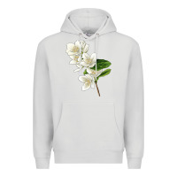 Dove Grey Mock Oranges Illustrations Premium Hoodie - LillyAllenDesigns