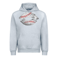 Heather Grey baseball lips Urban Hoodie - AdoDesignShop