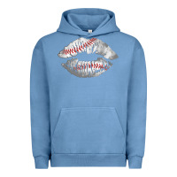 Pigment Pebble Blue baseball lips Urban Hoodie - AdoDesignShop