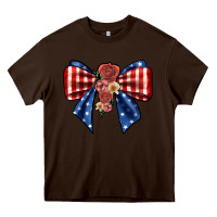 Chocolate Brown bow Heavy Core Tee - JahusDesignShop