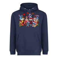 Navy christmas stitch coffee cups Heavyweight Hoodie - AdoDesignShop