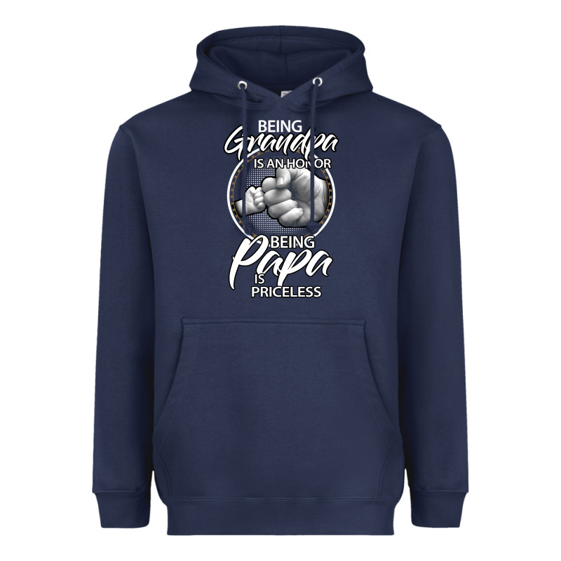 Being Grandpa Is An Honor Being Papa Is Priceless, Gift Dad Heavyweight Hoodie by longCreatives | Teevron