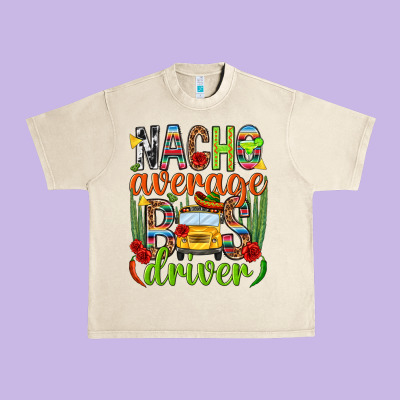 Nacho Average Bus Driver Mexico Urban Heavy Tee Designed By Howdyjamesfarm