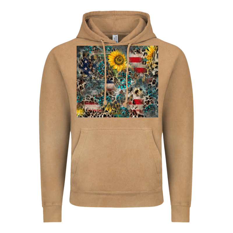 America Flag Leopard Gemstone Sunflower Vintage Hoodie by CowCowDesign | Teevron