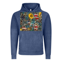 Vintage Denim America Flag Leopard Gemstone Sunflower Vintage Hoodie - CowCowDesign