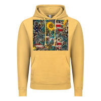 Vintage Mustard America Flag Leopard Gemstone Sunflower Vintage Hoodie - CowCowDesign