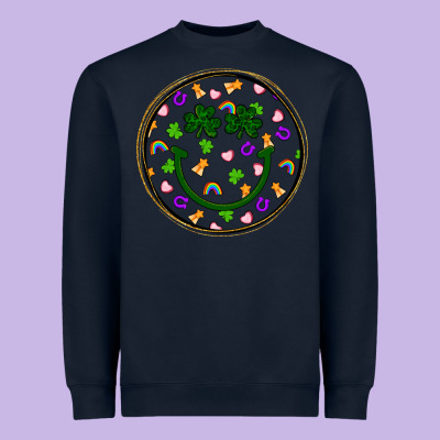 St Patrick S Day Smiley Face Heavyweight Sweatshirt Designed By Artiststas