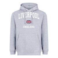 Heather Grey Liverpool England Vintage Athletic Sports Design Heavyweight Hoodie - longCreatives