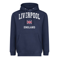 Navy Liverpool England Vintage Athletic Sports Design Heavyweight Hoodie - longCreatives